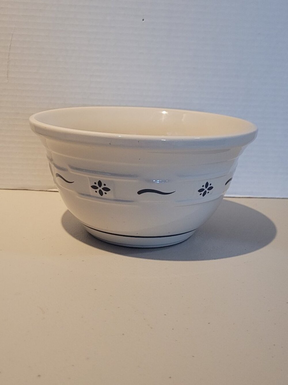 Bowl LONGABERGER POTTERY 8 inches Blue & White Woven Traditions Mixing Bowl